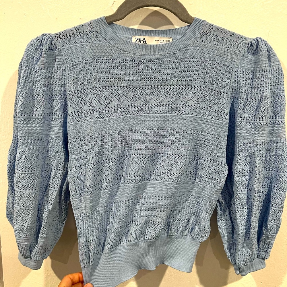 Zara puff sleeve blouse
